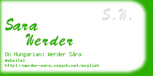 sara werder business card